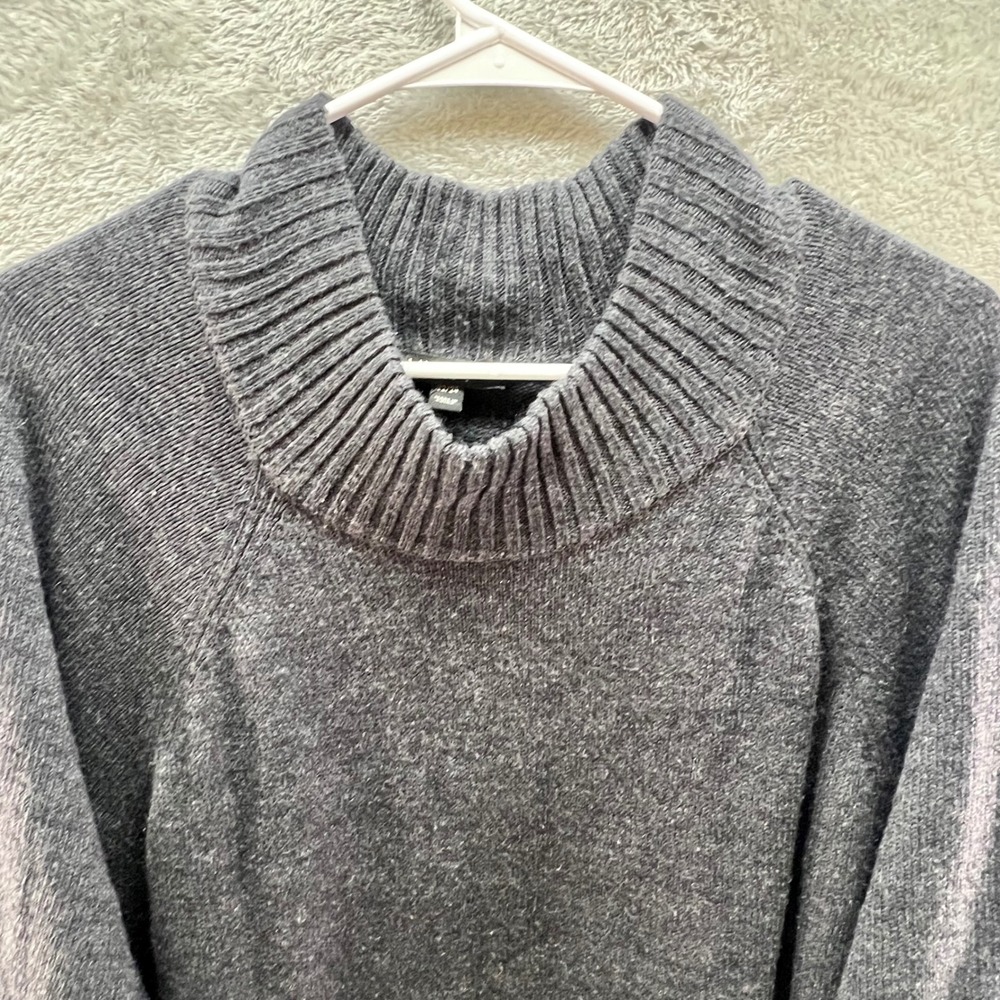 Lane Bryant Gray Mock Neck Poncho Plus Size 22/24 Button Side Dark Academia Cozy